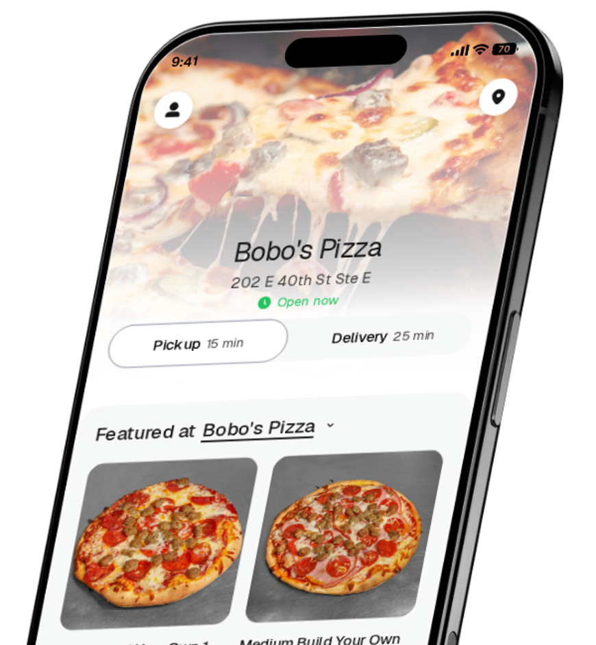 Bobo's Pizza app preview